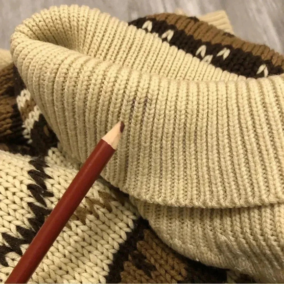 Vtg K-Mart Women’s Pullover Turtleneck Sweater Aztec Print  Grandma core Hippie - Picture 10 of 12